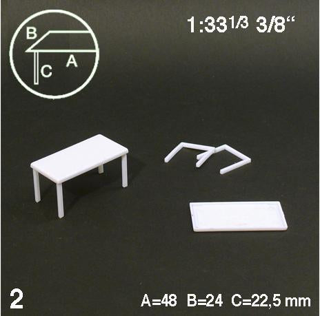 SMALL TABLES, WHITE, M=1:33 (2 PCS)