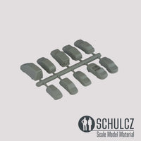 CARS, ASSORTED 10 TYPES, SCALE M=1:200 (IN COLOUR)