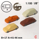 CARS, 4 TYPES, SCALE M=1:100 (SELECT COLOUR)
