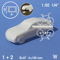 CAR, TYPE 'SEDAN' w/ BICYCLE, WHITE, M=1:50 (1 PC)