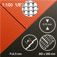 ROOF TILE SHEET, RED, M=1:100 (1 PC)
