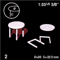 ROUND TABLES, WHITE, M=1:33 (2 PCS)