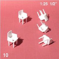 CHAIRS w/ ARM RESTS, WHITE, M=1:25 (10 PCS)
