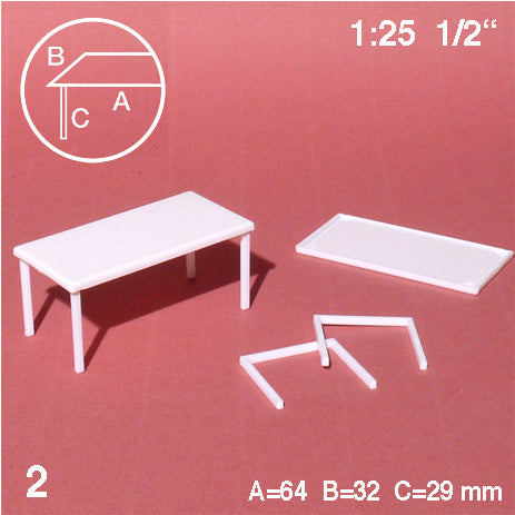 TABLES, LEGS SEPARATED, WHITE, M=1:25 (2 PCS)
