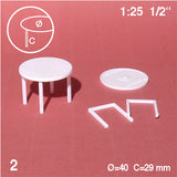 ROUND TABLES, WHITE, M=1:25 (2 PCS)