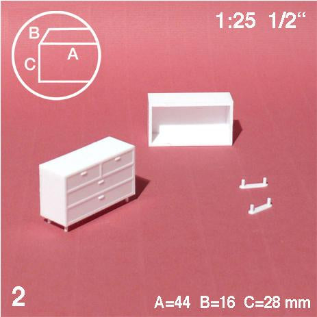 CHEST OF DRAWERS, WHITE, M=1:25 (2 PCS)
