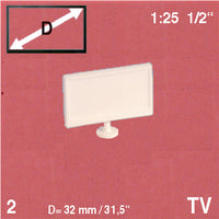 FLATSCREEN TV UNITS, WHITE, M=1:25 (2 PCS)